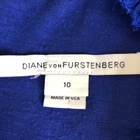 Diane von Furstenberg Zarita  in Chrome Purple 3/4-Sleeve Fitted Lace Dress Sz10 - Picture 9 of 14